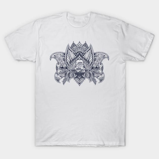 Lotus Mandala French Bulldog T-Shirt by huebucket